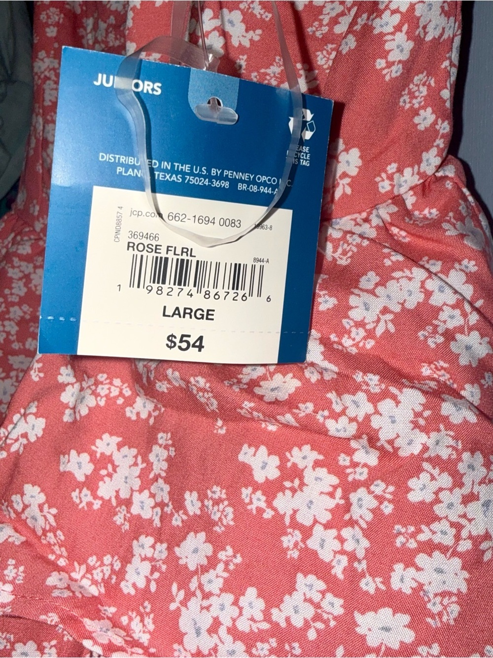 NWT Arizona Jean Co Pink Floral Tiered Mini Dress Large - Picture 3 of 6